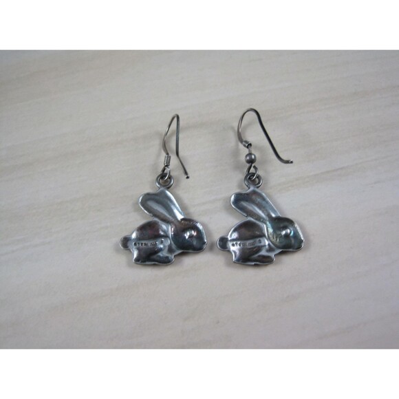 Sterling Rabbit Earrings Vintage Silver Bunny - Picture 8 of 16